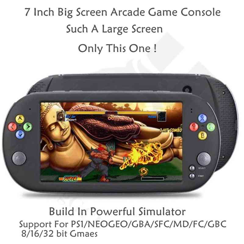 Consolă portabilă de jocuri video retro de 7 inch pentru ps1 pentru jocuri neogeo 8/16/32 bit 8gb cu 1500 de jocuri gratuite suport TV out