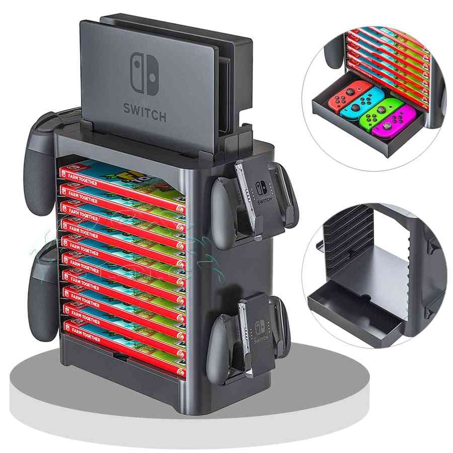 Nintendos Nintend Switch Console Accessories For Case Storage Stand, Game Cd Disc Joycon Pro Controller Holder Tower