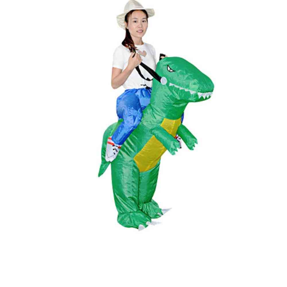 Oppblåsbare dyr dinosaurer halloween festdrakt - tredimensjonal rideable dinosaur mount kjole