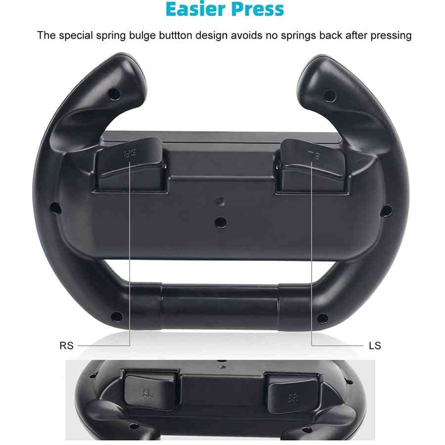 2 stks Nintendo Switch Racing Game stuurwiel, Joy-Con houder Handgreep voor Nintendo Switch accessoires - 2 zwart