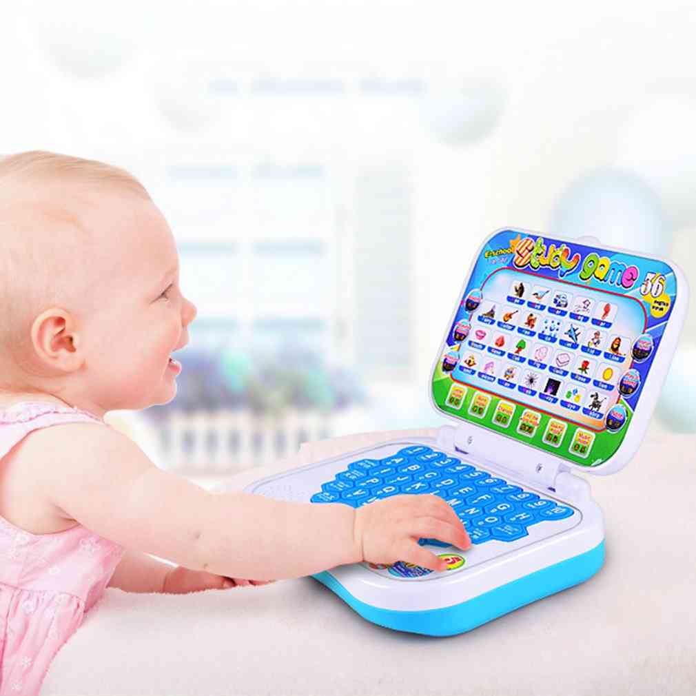Bebê aprendendo máquina interativa - brinquedo laptop infantil para pronúncia do alfabeto na educação infantil -