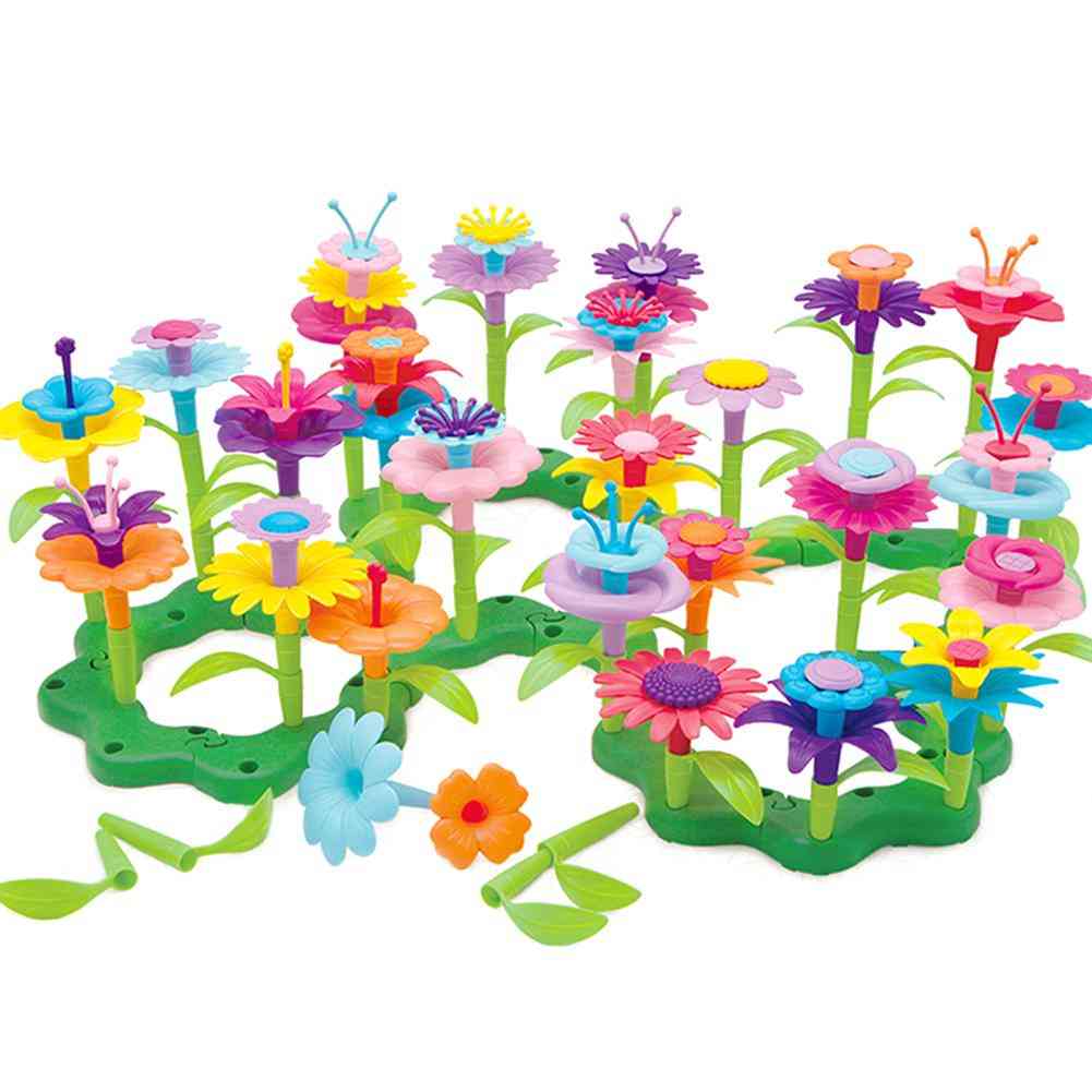 Kdis diy montáž hračka predstierať kvetinový aranžmán záhradné stavebné bloky