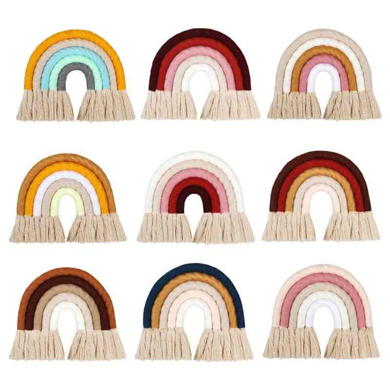 Rainbow Wall Decor- Tapestry Rope, Woven Tassel Hanging