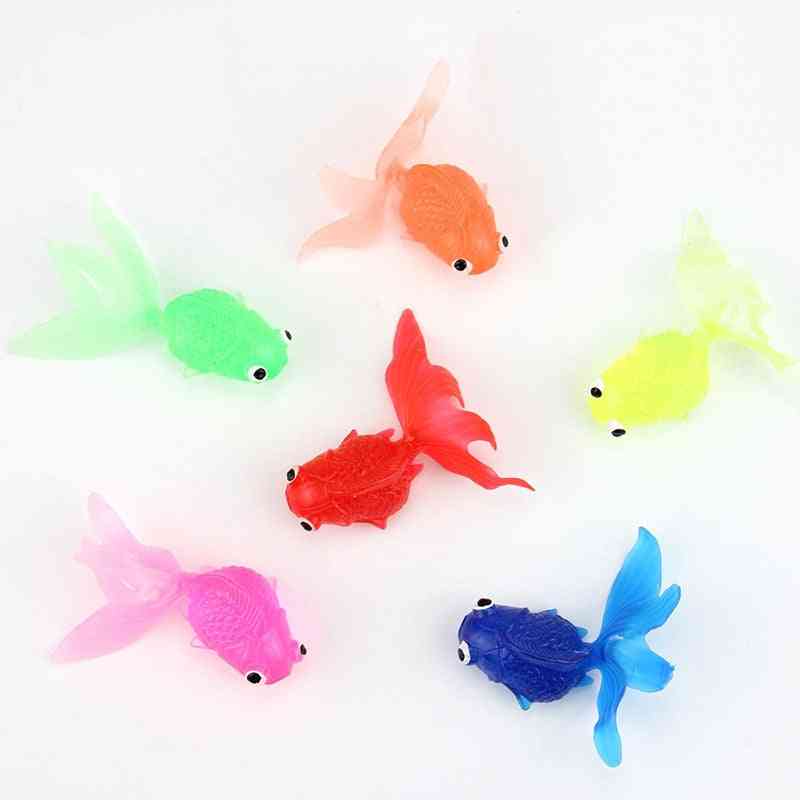 20pcs / lot 4cm jouets de poisson d'or pour les enfants - jouets de pêche de simulation de poisson rouge en caoutchouc souple pour enfants sports de plein air (20pcs) -