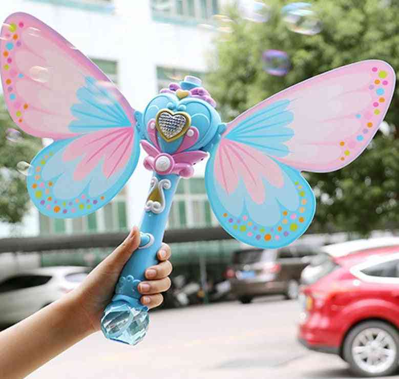 Butterfly On Stick, Electric Bubble Blower Machine With Music
