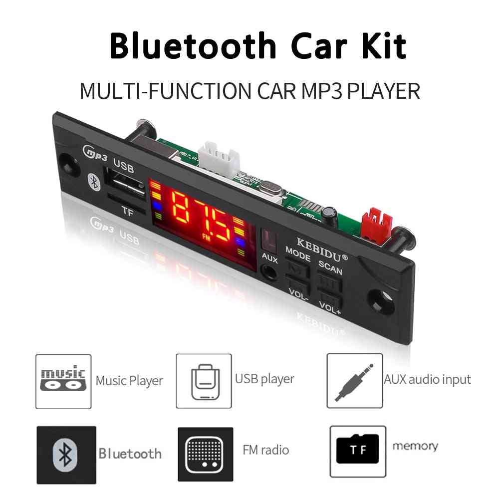 Car audio usb tf módulo de radio fm inalámbrico bluetooth 5v / 12v, placa decodificadora wma reproductor de mp3 con control remoto -