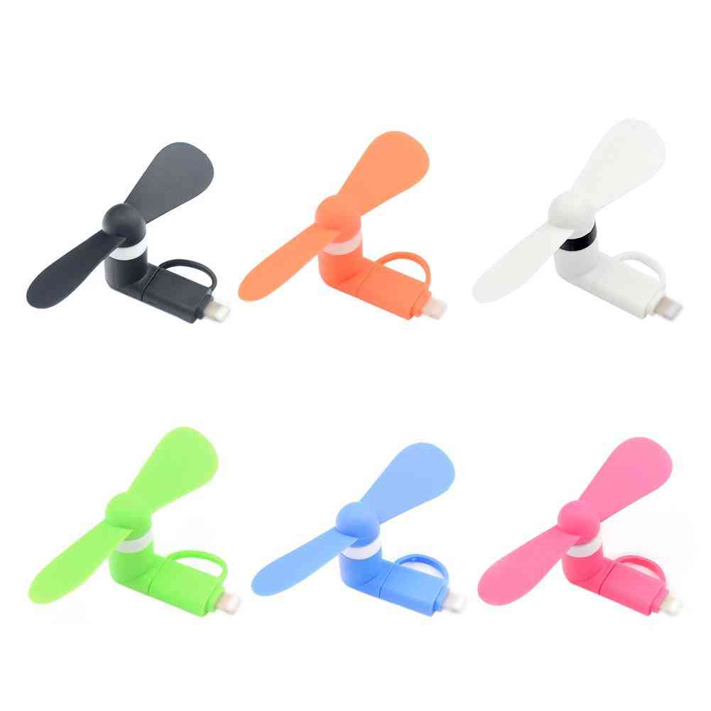 Dc-5v, 2-in-1, Detachable Micro Usb Cooling Fan For Iphone/android