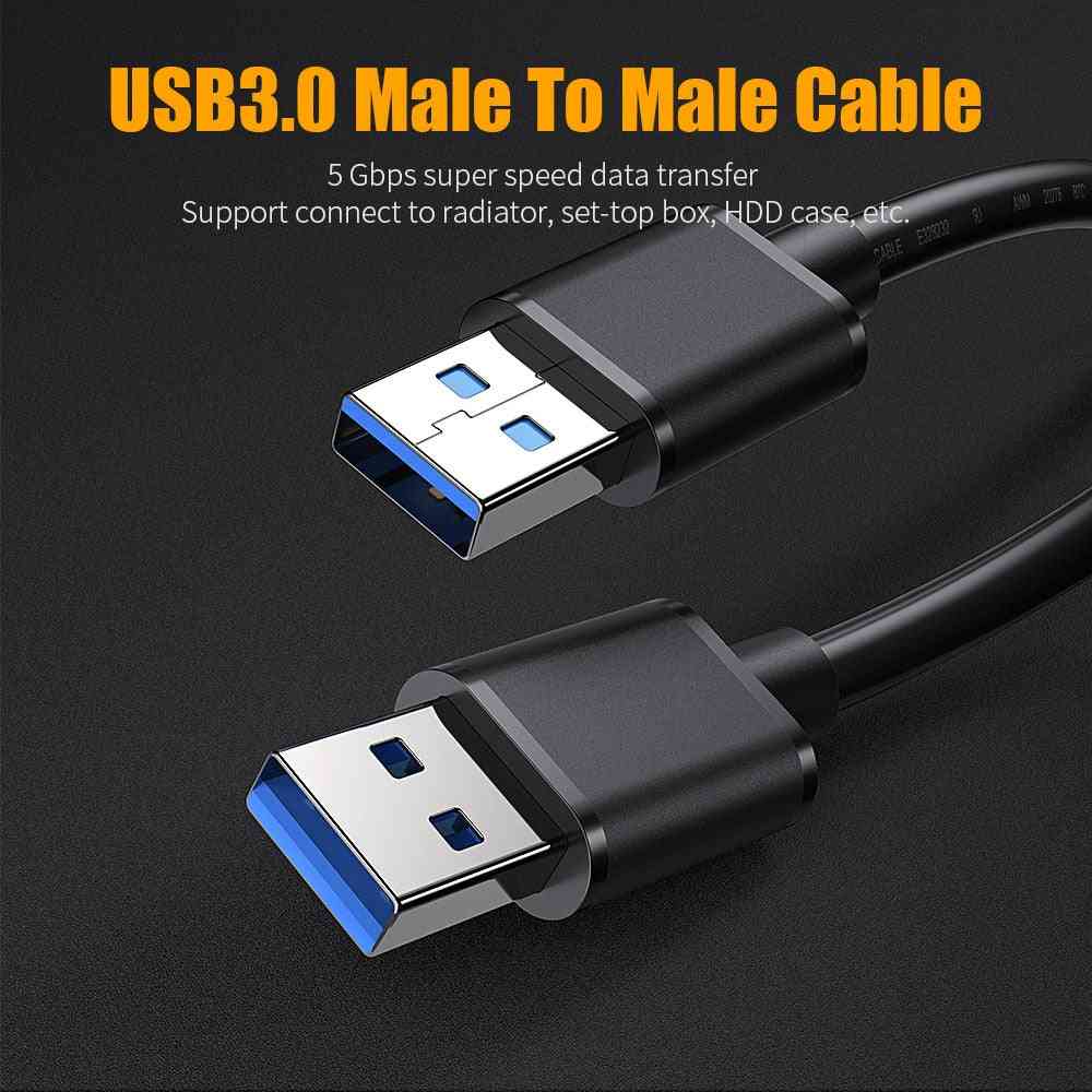 USB zu USB Verlängerungskabel Typ A, Stecker zu Stecker USB 3.0 Extender für Kühler / Festplatte / Webcom - USB 2.0 Balck / 0,5 m