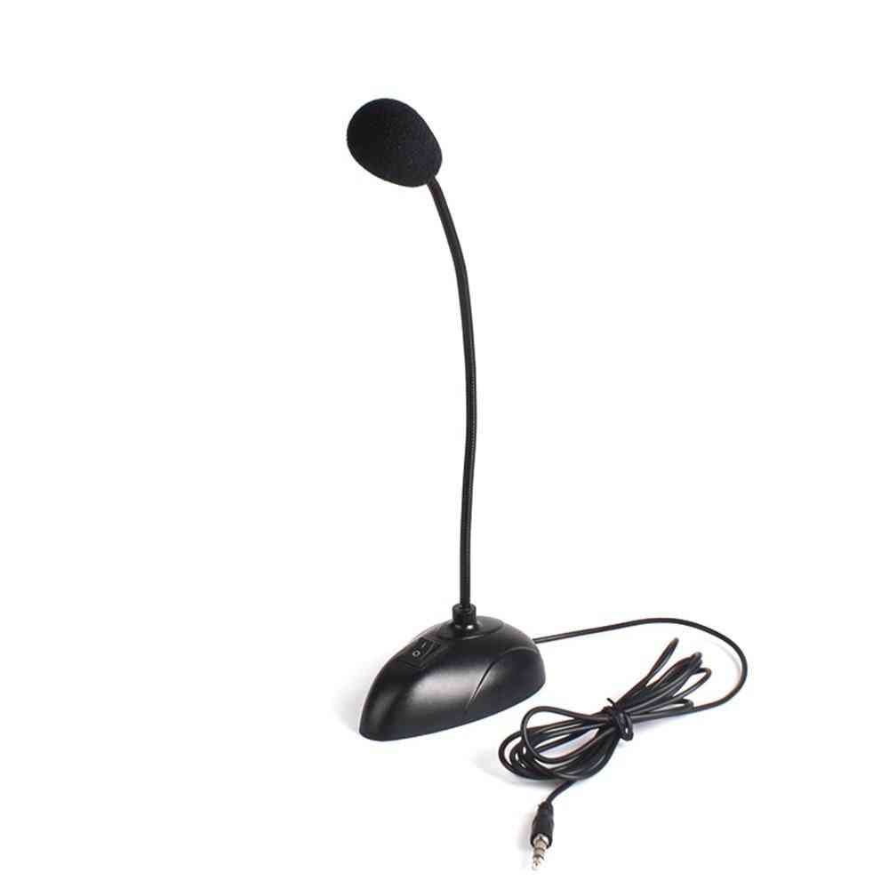 Flexible Stand Mini Studio Speech 3.5mm Plug Wired Microphone For Computer Pc