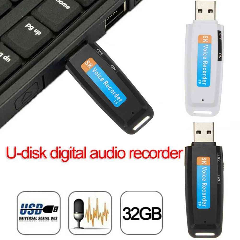 Portable Support Tf Card Pen, Audio Professional Plastic Wav Mini Rechargeable Voice Recorder - U Disk Digital Usb Flash Drive