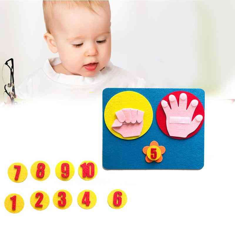 Montessori matematisk legetøj undervisningshjælpemidler - håndform intelligens børnehave væve klud tidlig læring uddannelse legetøj - a-193
