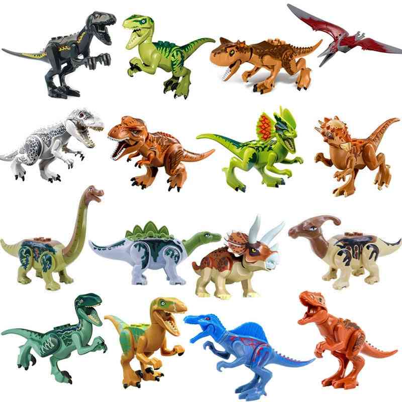 Jurassic Dinosaurier Welt Bausteine Serie Velociraptor T-Rex Triceratops montiert Figur Ziegel Spielzeug - 2 Stück jd001