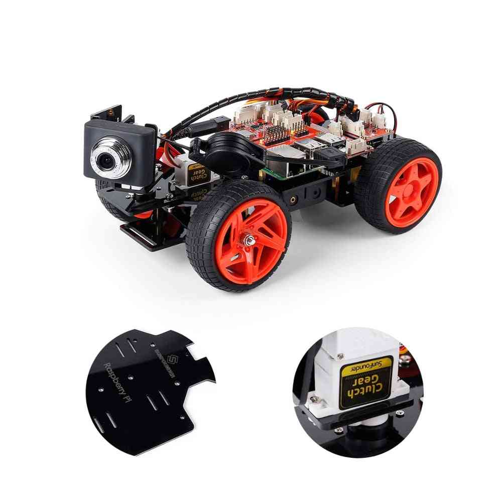 Kit robô de controle remoto do fundador da Sun para carro de vídeo inteligente raspberry pi, kit v2.0 rc robô brinquedos controlados por aplicativo - inclui rpi