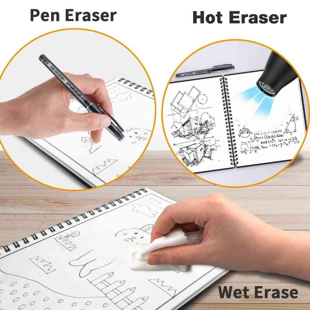 A5 älykäs kannettava langallinen paperi, joka voidaan käyttää uudelleen kirjoittamiseen kankaalla ja pyyhittävällä kynällä