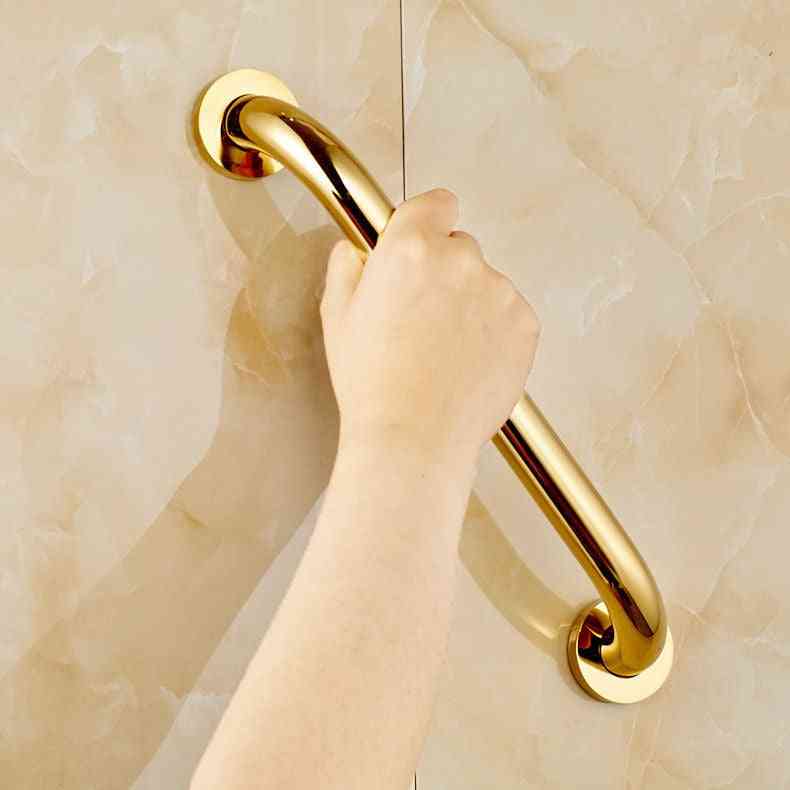 Golden Brass Wall Mount Bathroom Safety Handrail Grab Bar