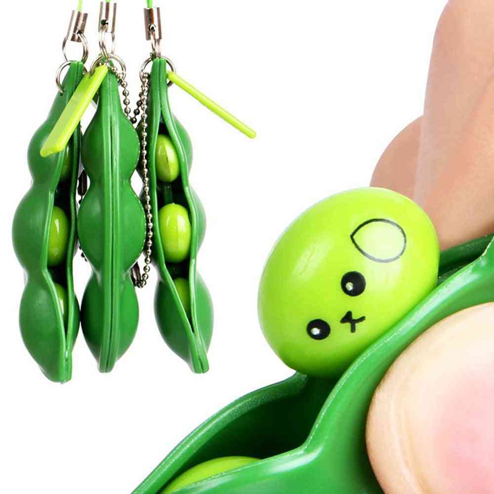 Pea Bean Squeeze, Stress Relieve Cute Key Chain Toy
