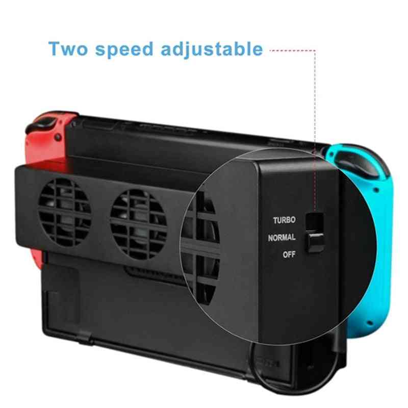 Jäähdytystuuletin Nintendo Switch NS -telakointikonsolin telakointijäähdytin 3-tuulettimella USB-tuuletin NX (musta)