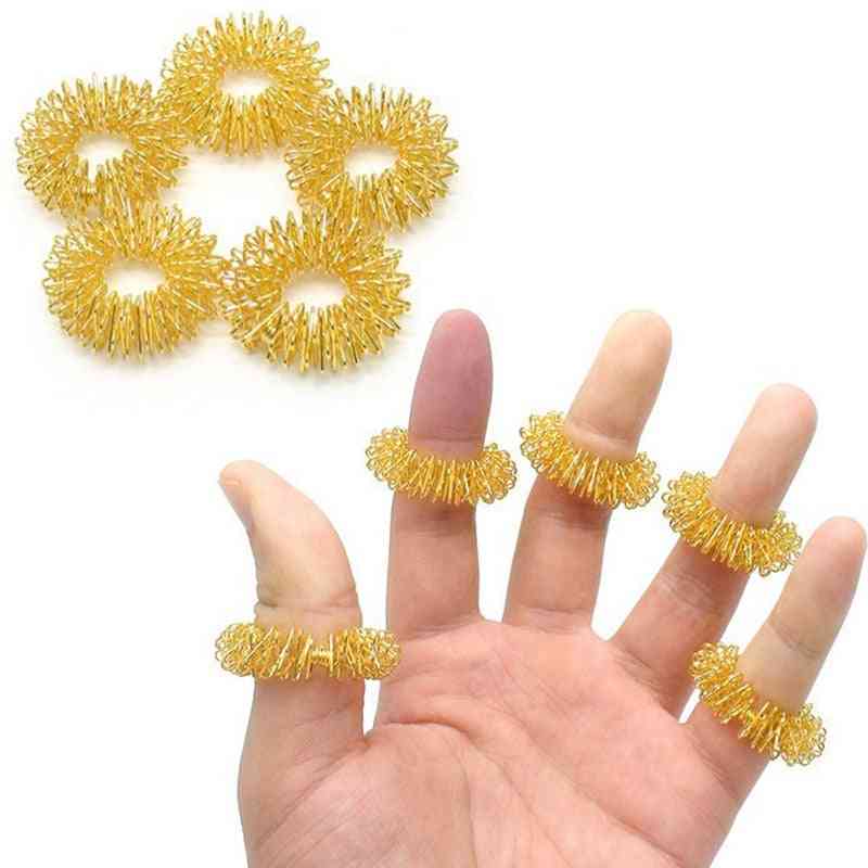 Antistress sensoriale primavera dita autismo anti stress adhd giocattolo bambini dito-digitopressione anello di massaggio - 10 pezzi d'oro
