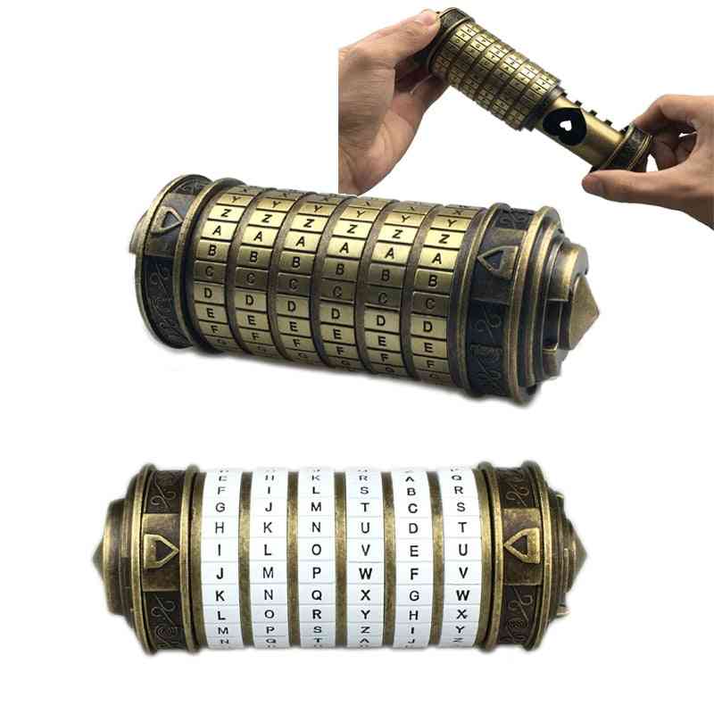 Leonardo da vinci codice giocattoli - metallo cryptex serrature matrimonio, regalo di san valentino lettera password fuga camera puntelli - materiale di montaggio