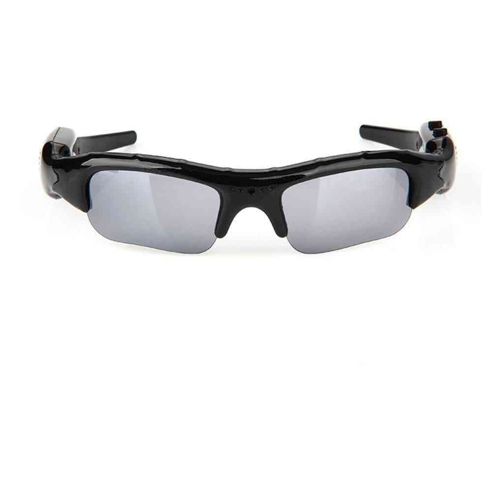 Sm06 bærbar sportsvideokamera solbriller kamera til cykling løbende udendørs aktiviteter, genopladelige solbriller videooptager (sort) -