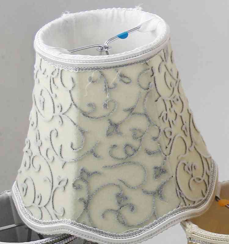 Lamshade de tela vintage europea, candelabro de velas de cristal, lámparas de pared - color de la imagen-771