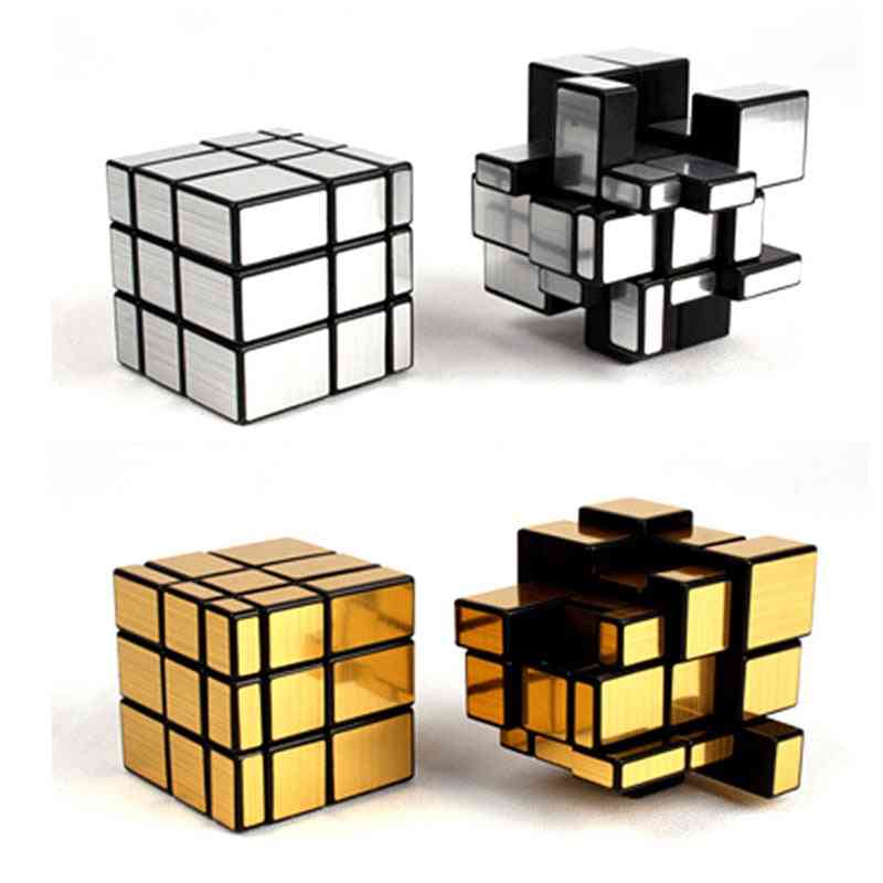 Cubo mágico de terceira ordem em forma de espelho infantil puzzle labirinto criativo - descompressão adulto artefato anti-pressão ty0306 - ouro