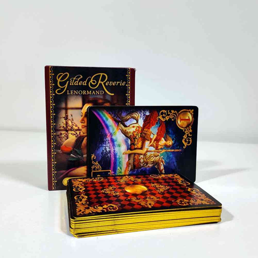 Lenormand Tarot, Deck Board Game - Gold Side Party Table Playing Cards
