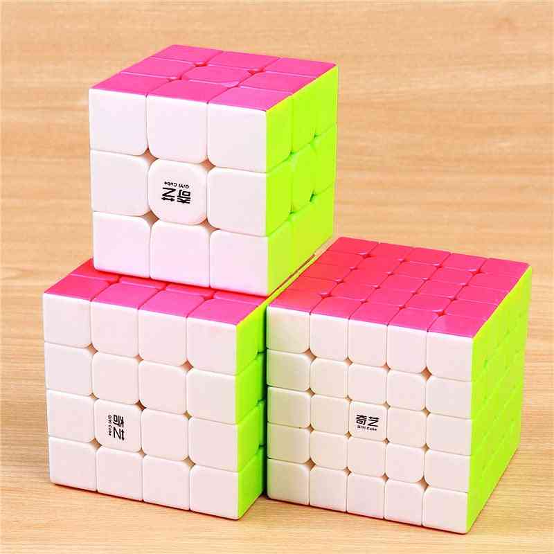 Qiyi warrior 3x3x3 speed magic, autocolante 4x4x4 profissional puzzle, 5x5x5 cubos suavemente brinquedos educativos - 3 4 5 camadas