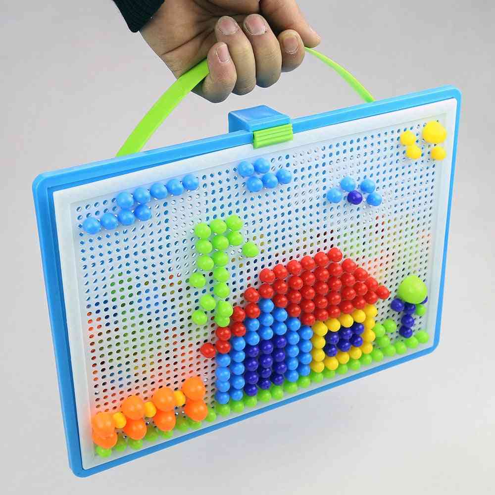 Caja de 296 piezas / set / cuentas de uñas de setas de grano empaquetadas - juegos de rompecabezas inteligentes en 3D tablero de rompecabezas para niños juguetes educativos para niños -