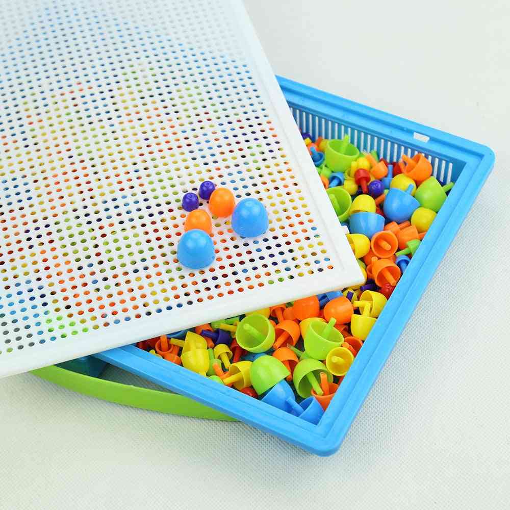 Caja de 296 piezas / set / cuentas de uñas de setas de grano empaquetadas - juegos de rompecabezas inteligentes en 3D tablero de rompecabezas para niños juguetes educativos para niños -