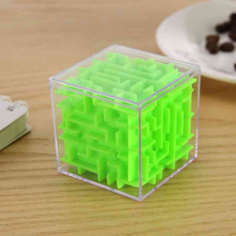 3D лабиринт магически куб - прозрачна шестстранна игра с въртяща се топка с пъзел