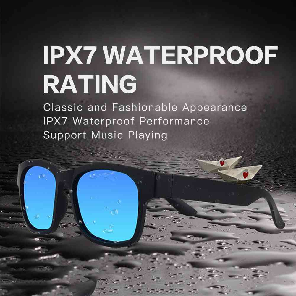 משקפי Bluetooth חכמים Bluetooth 5.0 אוזניות סטריאו משקפי שמש חיצוניים לרמקול חיצוני ip7 עמיד למים - כחול