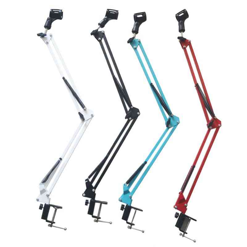 Extendable And Adjustable Microphone Holder Scissor Arm Stand With Clip