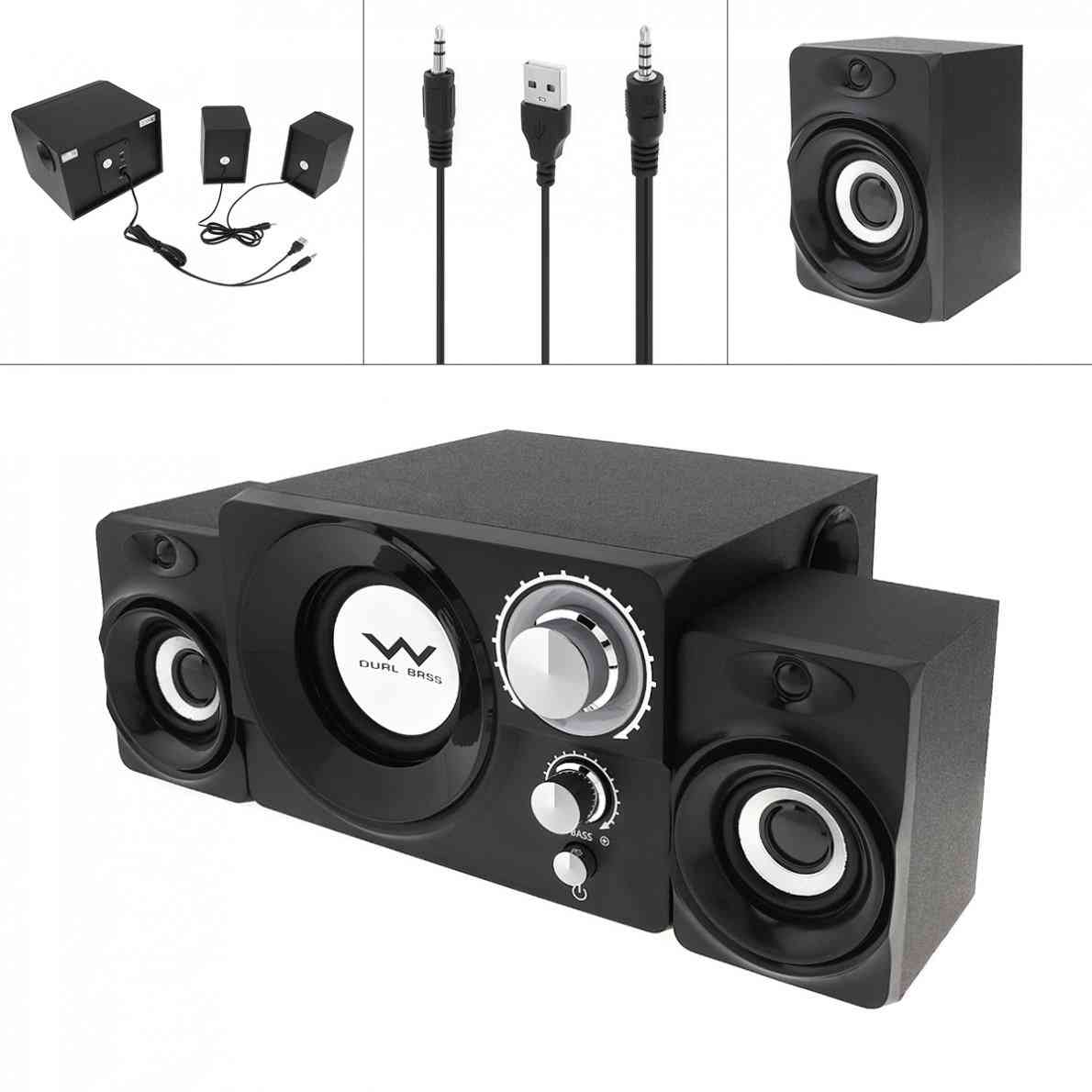 Mini 3w Wooden -subwoofer Portable Music Usb And  Computer Speaker