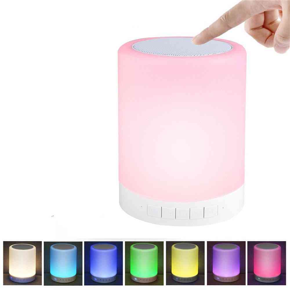 Wireless Bluetooth Speaker, Portable Led Night Light-touch Control