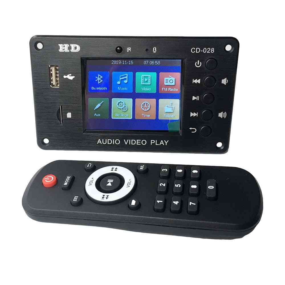 Mp3 Decoder Board Bluetooth 5.0 Stereo Audio Receiver, Hd Video Player For Car Amplifier