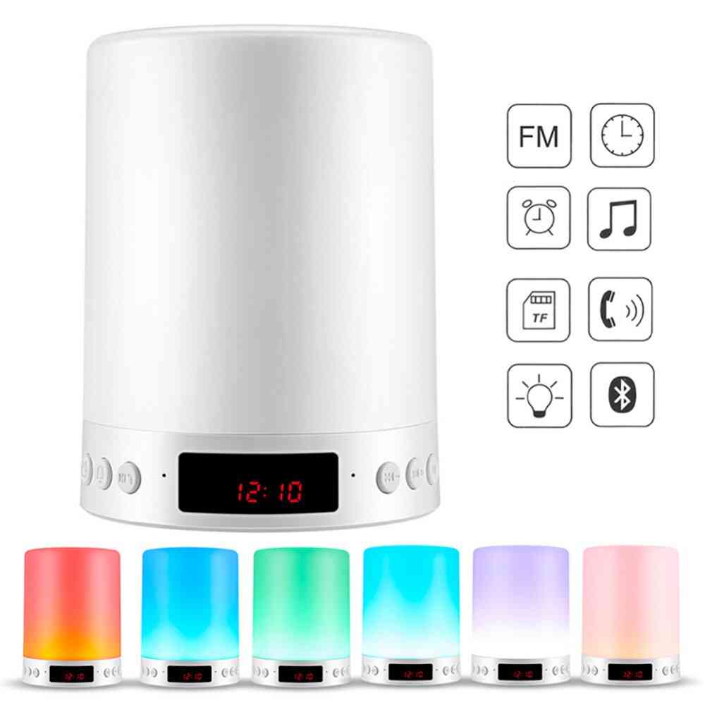 Night Light With Bluetooth Speaker Portable Wireless Support Tf Card And Color Led