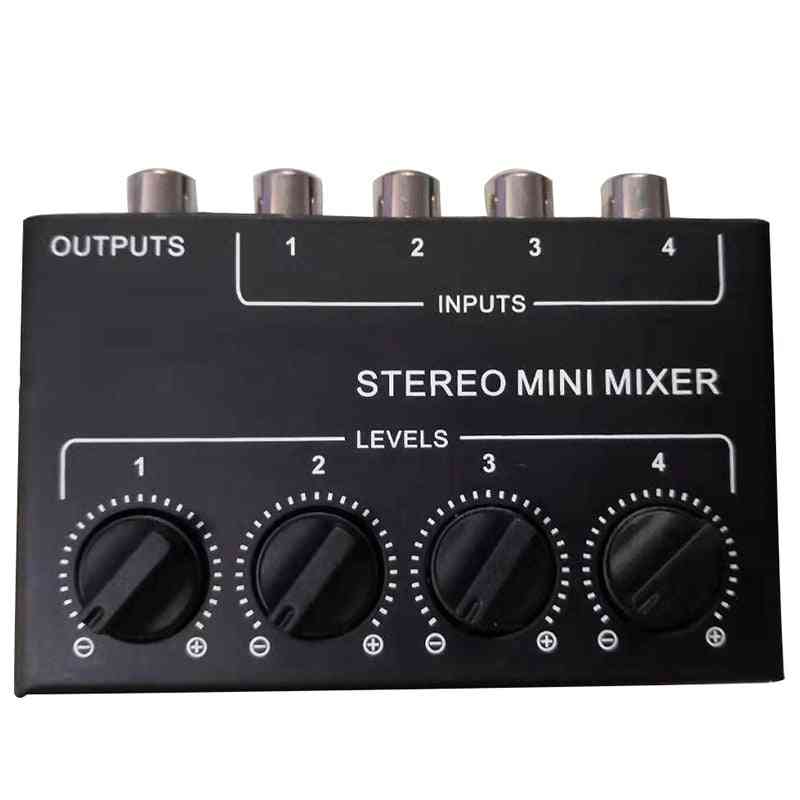 Mini Stereo Rca 4-channel Passive Mixer Small Stereo Dispenser For Live And Studio