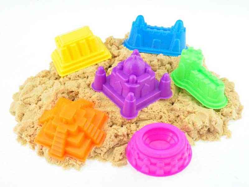 6 sztuk / zestaw zagraj w piasek zabawki na zewnątrz dla dzieci-lato nadmorska plaża budowanie dla dzieci zamek z piasku formy narzędzia do modelowania dla dzieci (losowy kolor) -