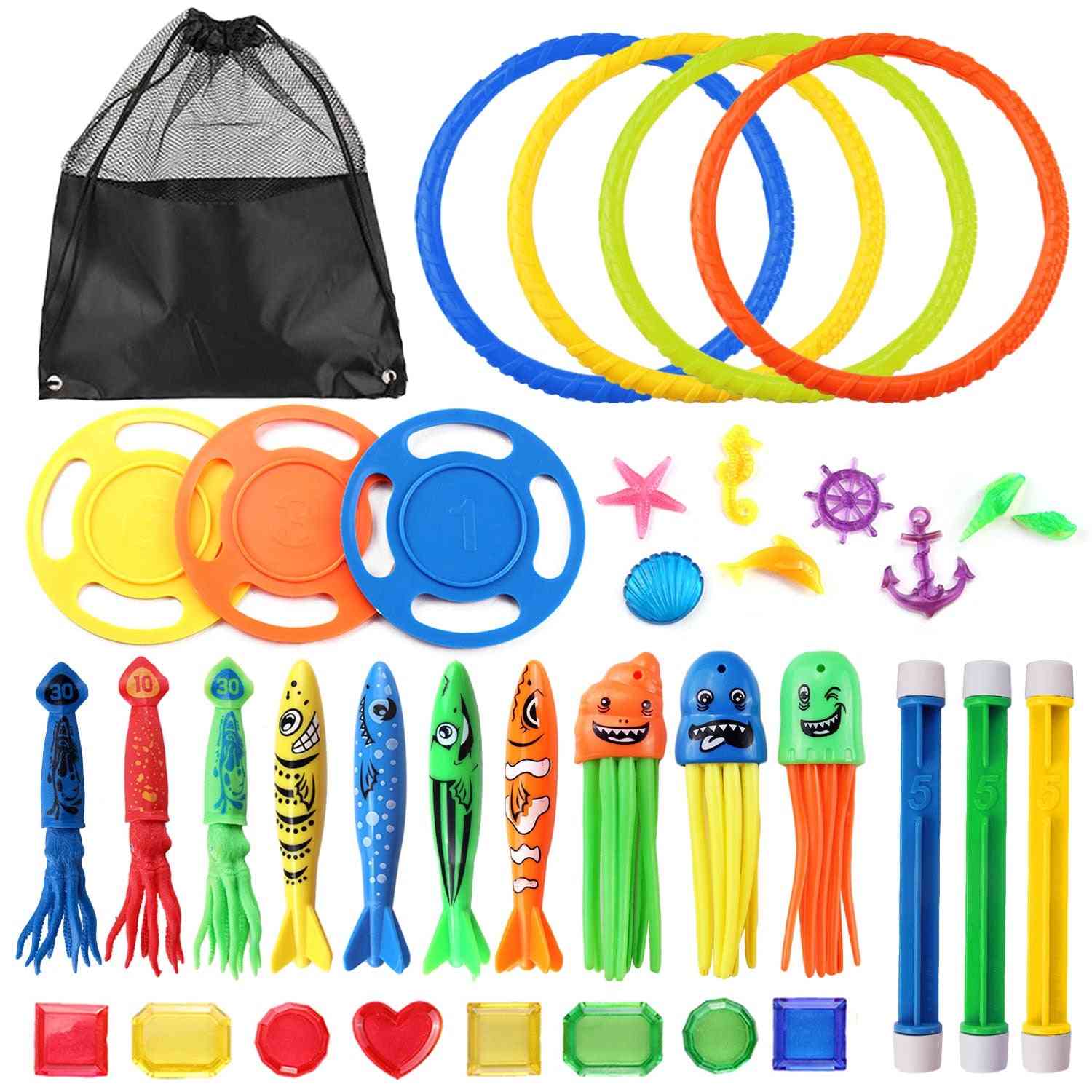 Funny Diving Set - Underwater Water Play With Storage Bag For /