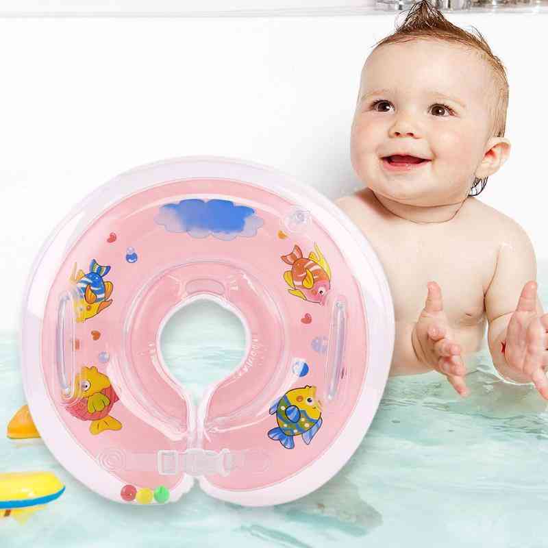 Anillo de natación inflable para bebés recién nacidos círculo de baño flotador para el cuello del bebé - juguetes de verano accesorios de natación - azul