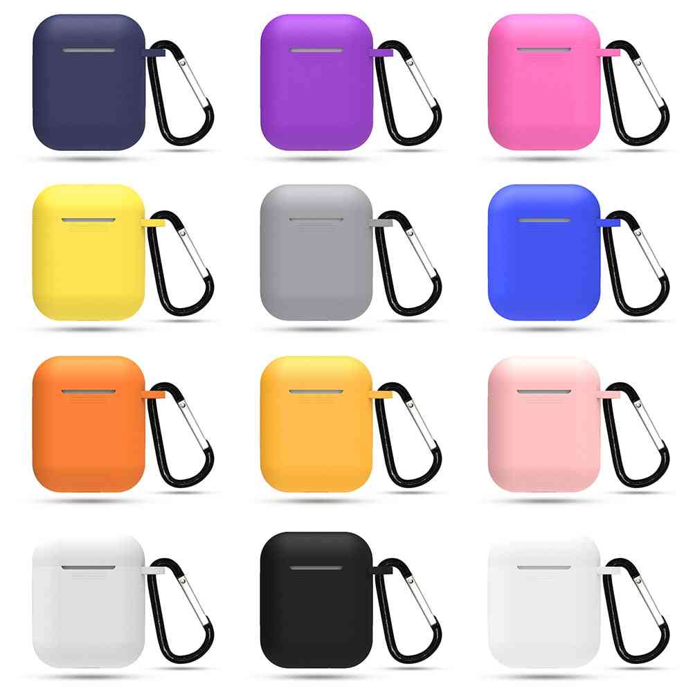 Silicone Thin Headphone Case With Hanging Buckle For Apple Airpods