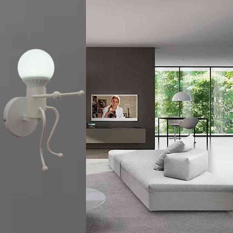 LED-vägglampa tillsammans med LED-lampor för barnrum, sovrum - klättring vit / utan lampa