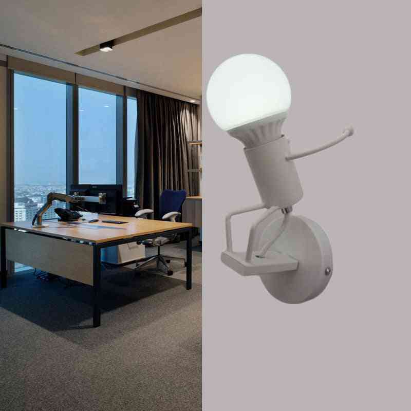 Lampada da parete a led con lampadine a led per camera dei bambini, camera da letto - bianco da arrampicata / senza lampadina