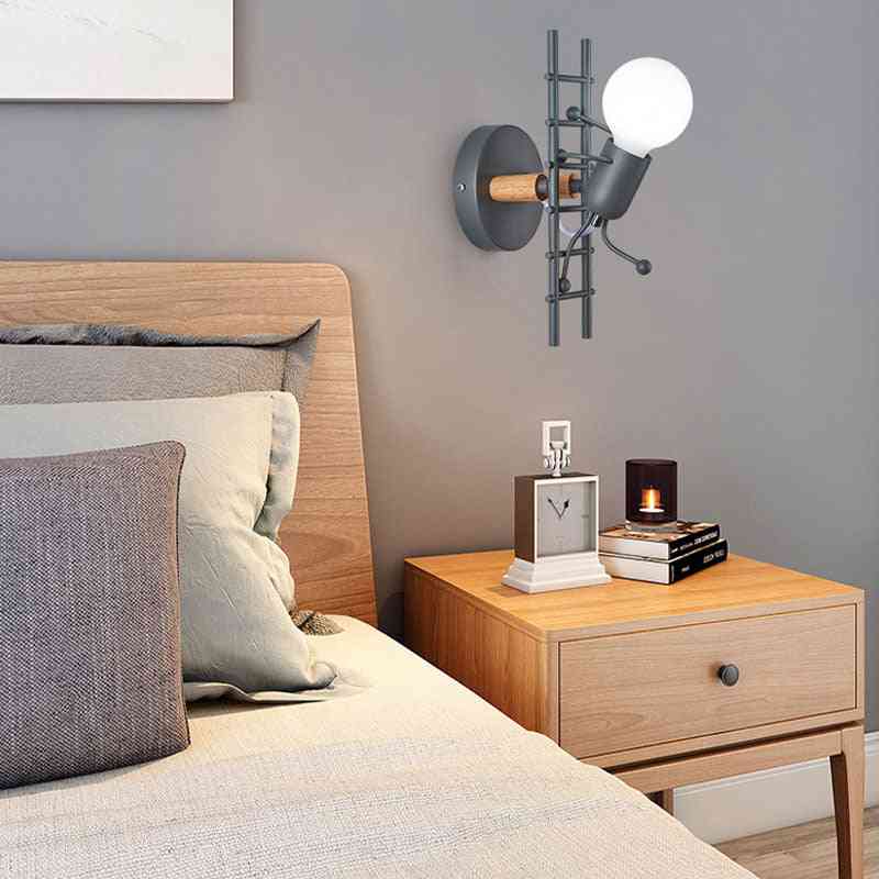 Led-wandlamp samen met led-lampen voor kinderkamer, slaapkamer - klimmend wit / zonder gloeilamp