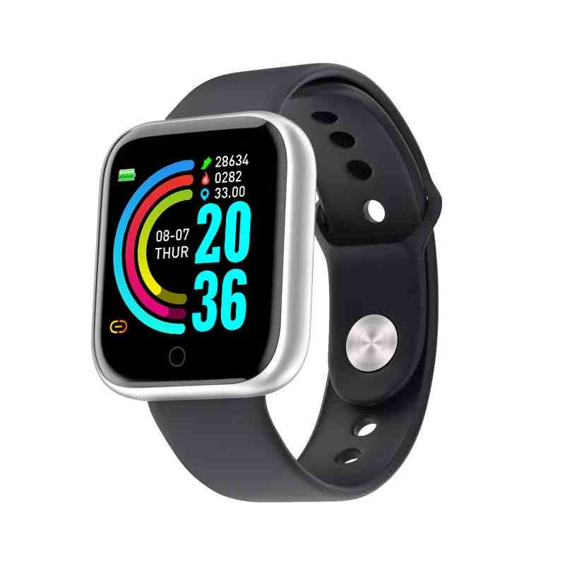 Smartwatch para android ios electrónica, reloj fitness tracker correa de silicona - negro