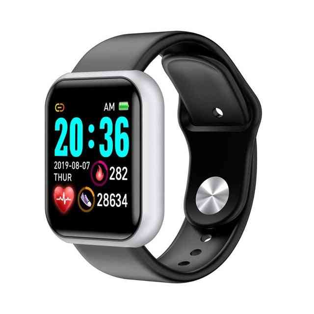Smartwatch per elettronica ios android, cinturino in silicone per fitness tracker orologio - nero