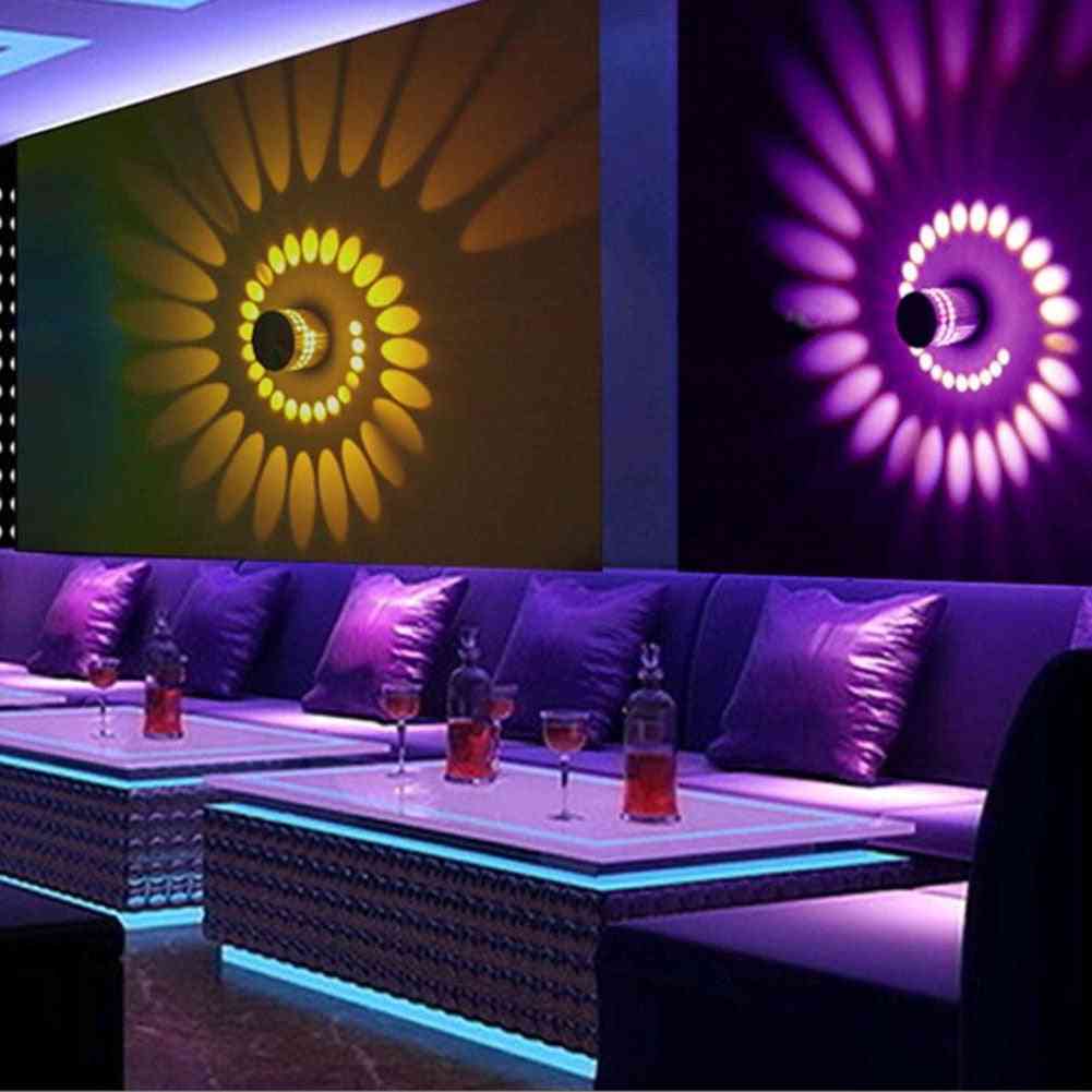 Kinkiet LED z otworem spiralnym rgb z pilotem, kolorowy efekt na imprezę, bar, hol, dom - biały