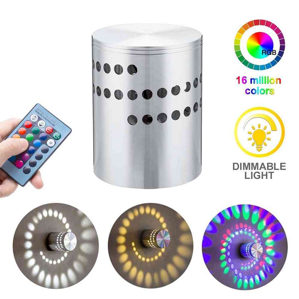 RGB Spiralloch LED Wandleuchte mit Fernbedienung, bunter Effekt für Party, Bar, Lobby, Home - Weiß