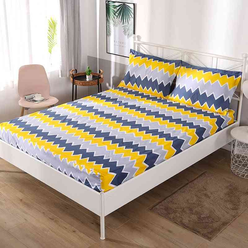 Drap de lit tout compris imperméable à haute élasticité drap de lit simple double queen size housse de lit doux et respirant - modèle 16 / taie d'oreiller / l180 x l200cm